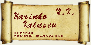 Marinko Kalušev vizit kartica